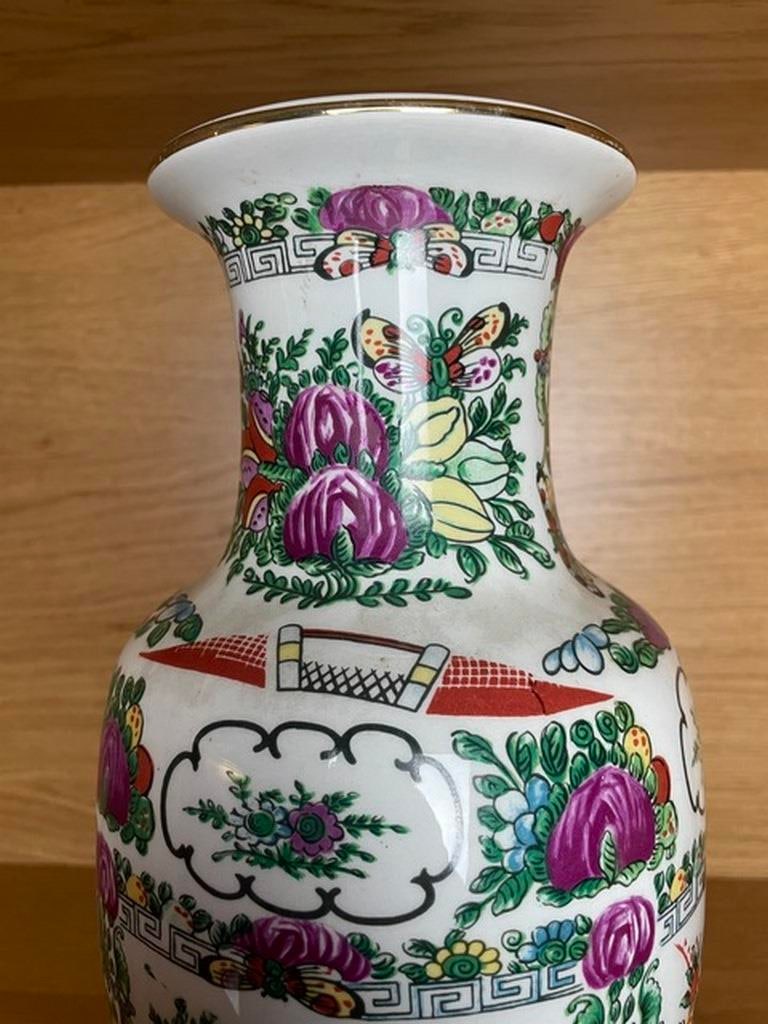 Antique Large Handpainted Chinese Ceramic Vase - 2