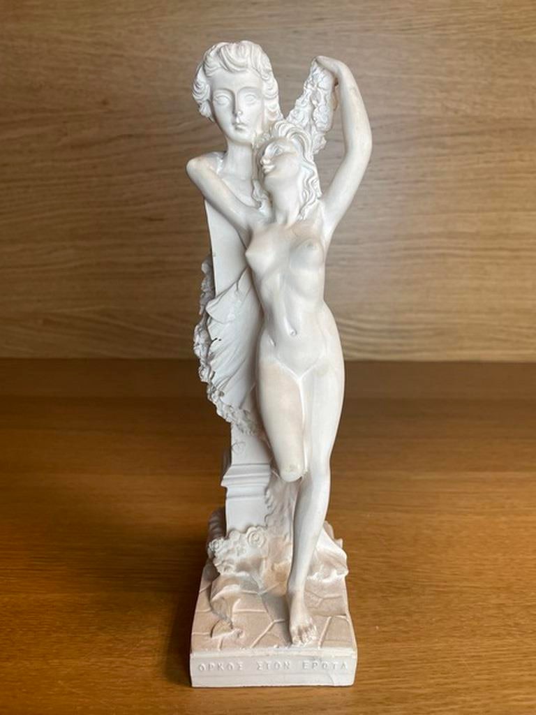The Oath of Love. Greek statue handmade very detailed - 24 cm / 9.44 inches: HANDMADE IN GREECE -HIGH DETAILS- MADE OF SKILLED CRAFTSMAN * (Tue to the handmade statues, the height and weight could vary slightly, each is unique) ABOUT Eros represents passion and love, life-crea