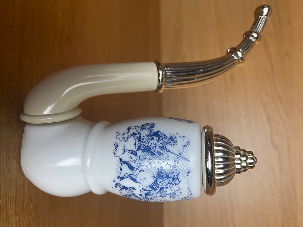 Vintage old Retro 1960's 70's After Shave lotion 60ml"""" Ceramic pipe blue and white - 2