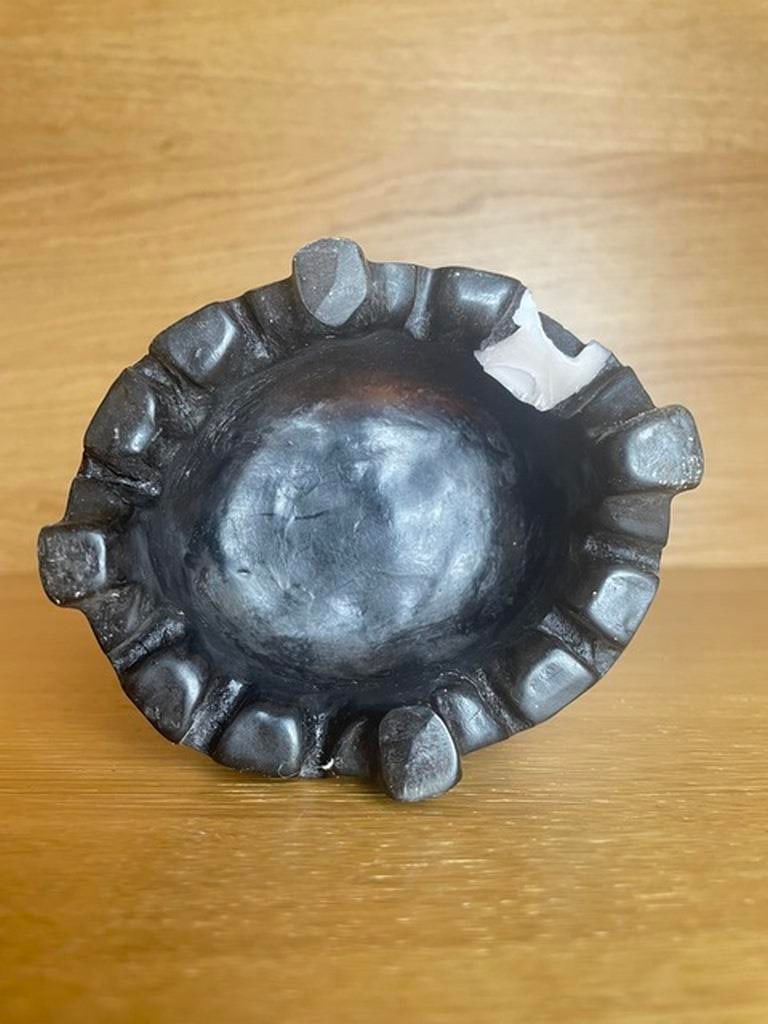 Chinese Asian Solid Black Resin Emperor 11"""" Statue Figure Feng Shui Perfet - 4