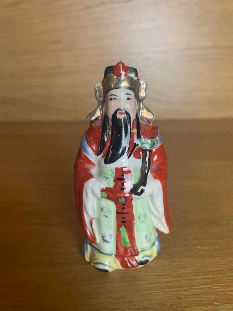 Lu"""" Chinese God of Prosperity Vtg. 11"""" tall Porcelain Deity Spiritual Figurine - 3