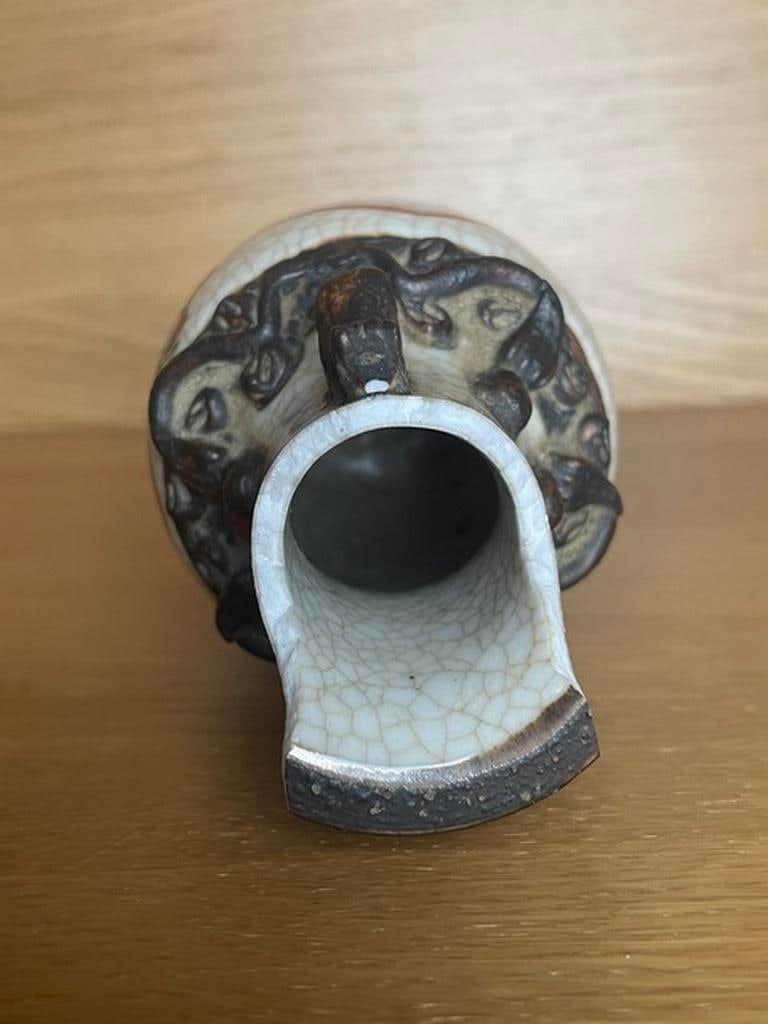 Vintage Chinese Nanking Crackleware Porcelain Vase Signed - 3