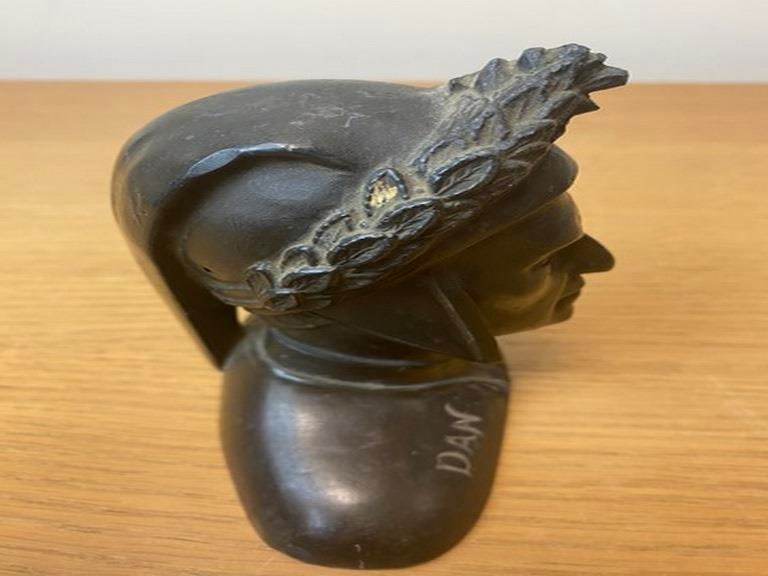 Antique Cast Bronze Dante Dantes Alighieri Bust Sculpture Statue - 6