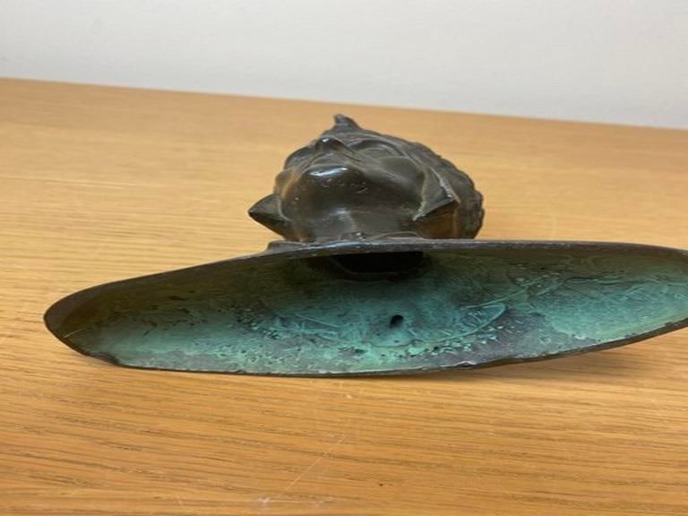 Antique Cast Bronze Dante Dantes Alighieri Bust Sculpture Statue - 8