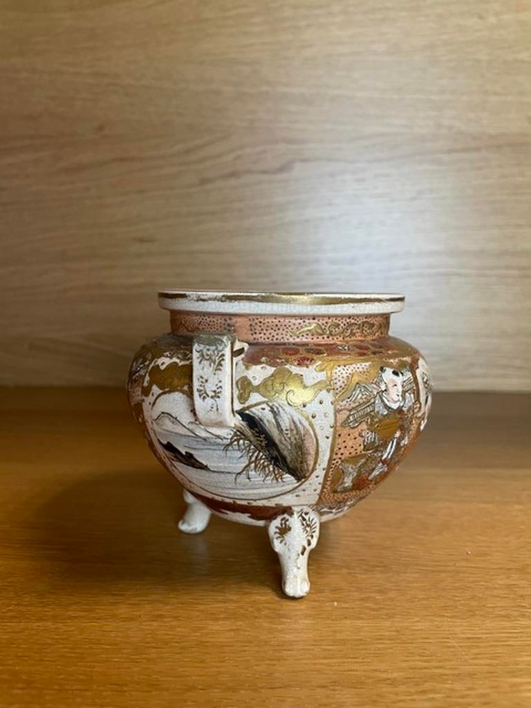 ANTQ MEIJI ERA SATSUMA ~ SAMURAI Urn Vase 19TH CENTURY - 2