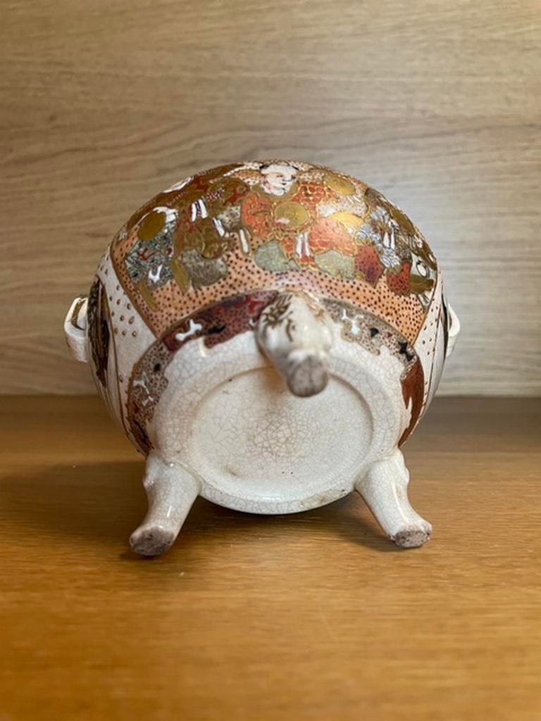 ANTQ MEIJI ERA SATSUMA ~ SAMURAI Urn Vase 19TH CENTURY - 4