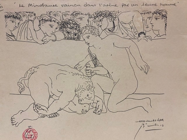 Picasso, Print, Original, Signed, Stamp, Seal, - 2