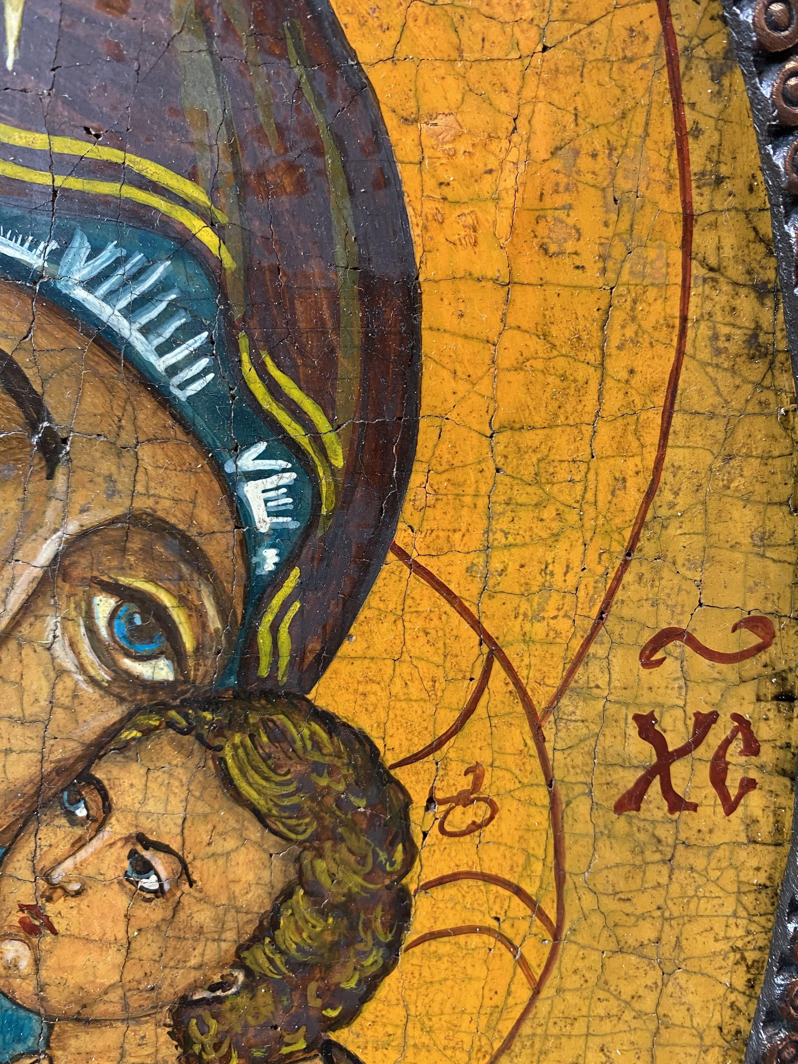 Russian icon,Original Oil Painting On hardboard Signed - 4