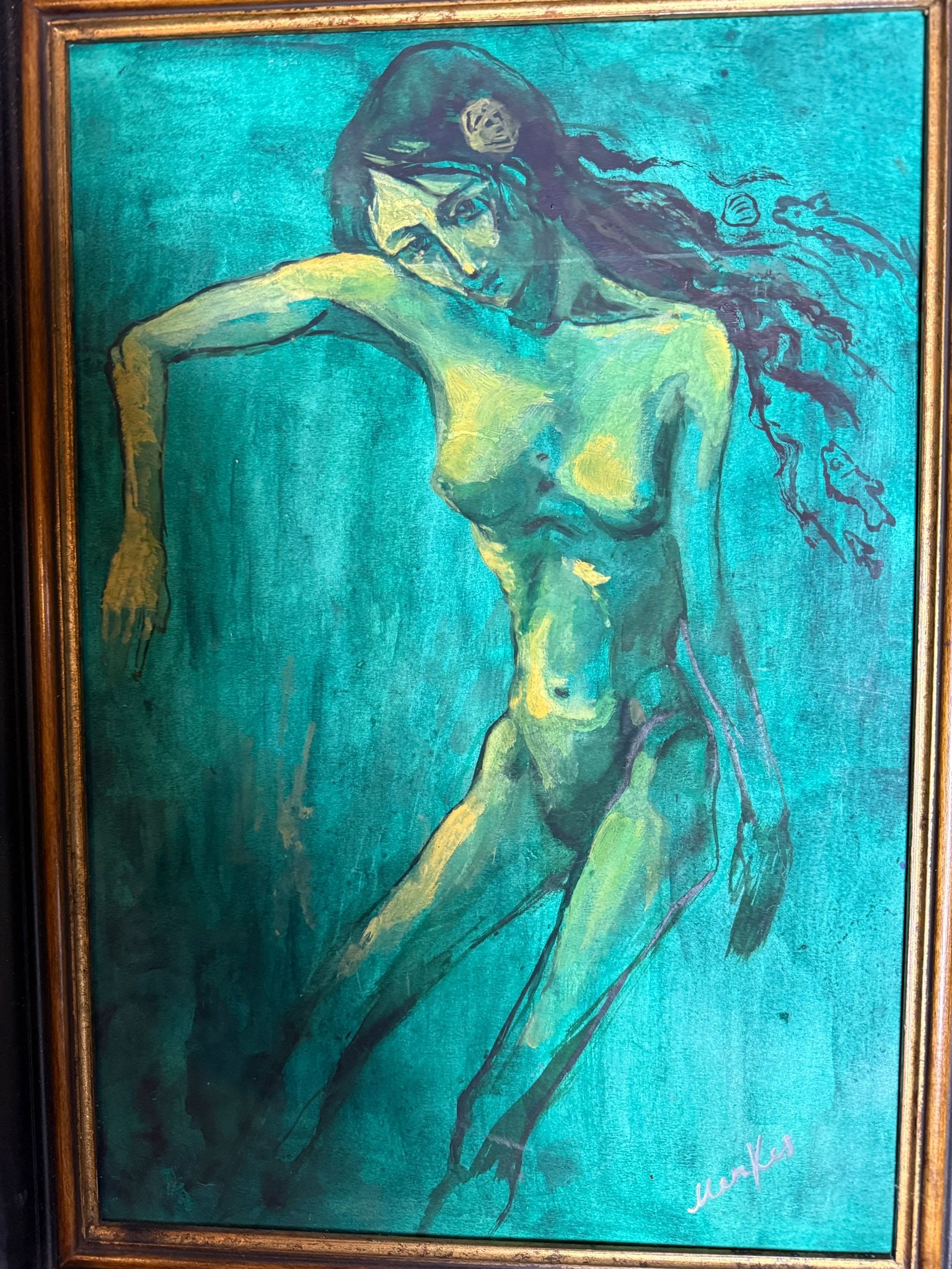 Original watercolor Painting, Nude, artywork, signed, - 5