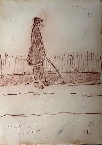 Lowry, 1959, Original, Drawing, Hand Signed, - 2