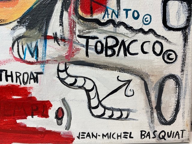 Jean-Michel Basquiat, (After) Original Vintage, Oil Painting, Signed, - 3