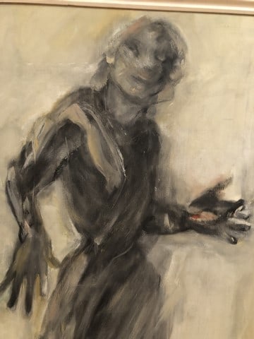 Christina Mary de la Falbe """"Passing Figure"""" 1983 Original Oil Painting on Canvas Signed - 4