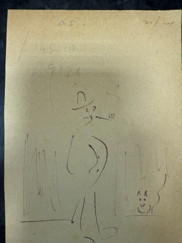 Original, Drawing, Rare, Hand Signed and dated,: Original, Drawing, Rare, Hand Signed and dated, Since this artwork is missing the full Providence, this lot is sold in the manner of the artist, (Attributed) sold as attributed to the arti