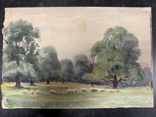 Charles. A. Sheahan (1864-1937) Original, Watercolor Drawing, Rare, Hand Signed,: Charles. A. Sheahan (1864-1937) Original, Watercolor Drawing, Rare, Hand Signed,