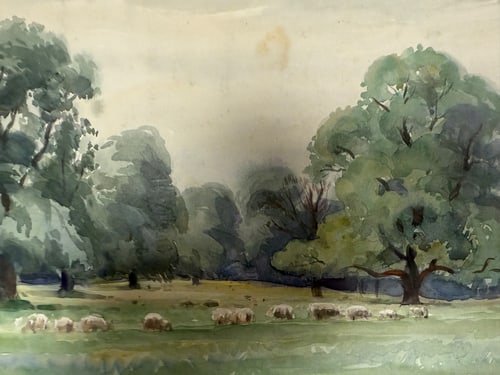 Charles. A. Sheahan (1864-1937) Original, Watercolor Drawing, Rare, Hand Signed, - 4