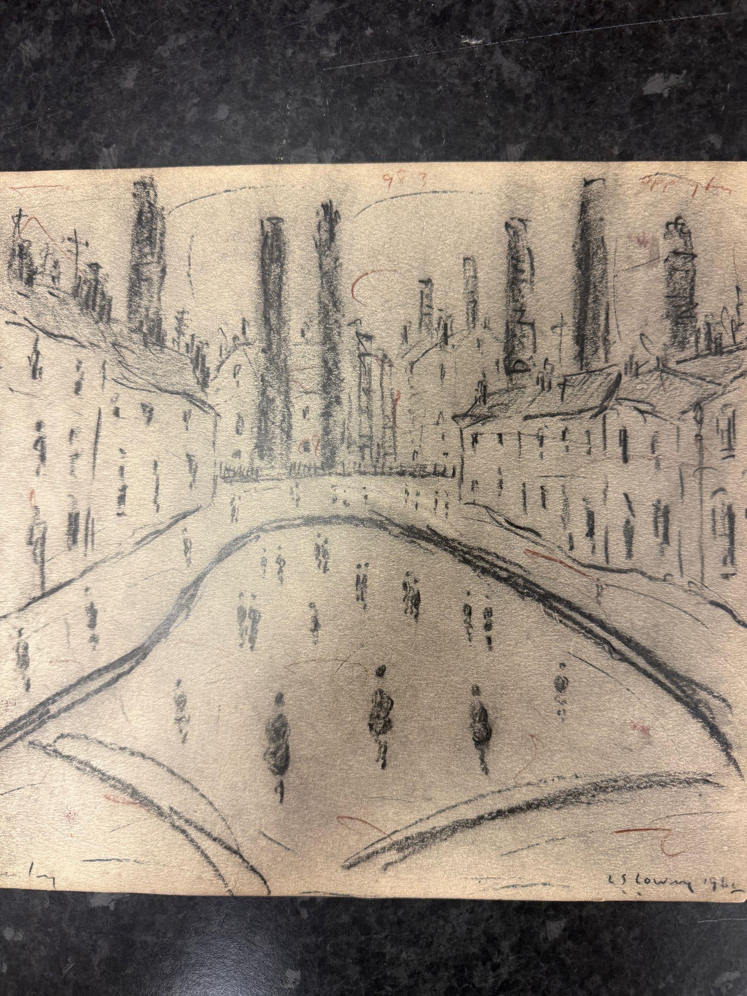 Lowry, 1962, Original, Drawing, Hand Signed, - 5