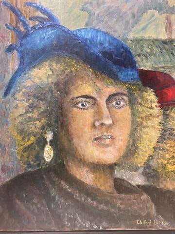 Clifford H Fisher Oil Painting Signed, 1986, Label of Authenticity: Clifford H Fisher Oil Painting Signed, 1986, Label of Authenticity 