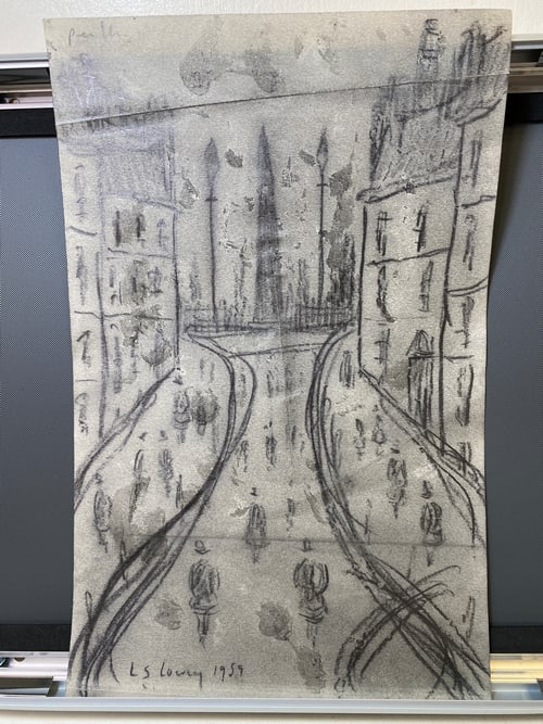 Laurence Stephen Lowry, 1959, Original, Drawing, Hand Signed, - 2