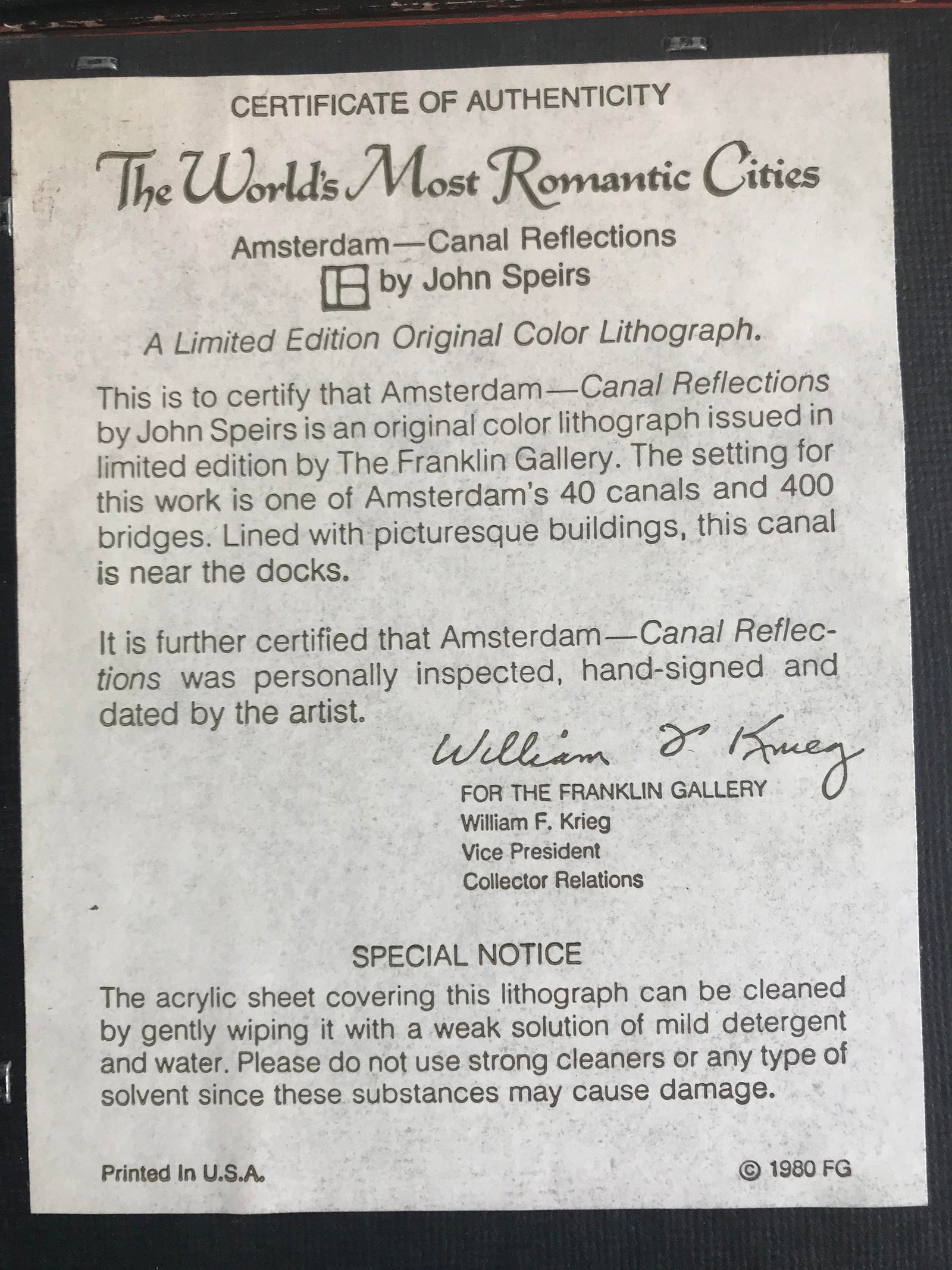 Print Set, Signed, - 2