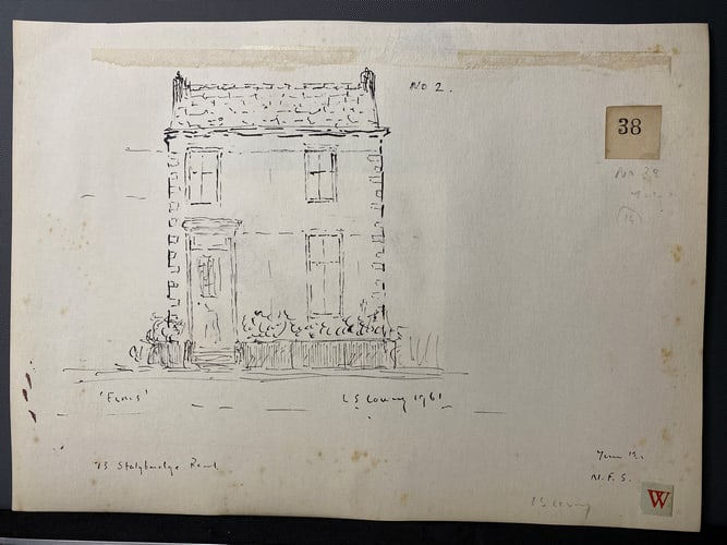 Laurence Stephen Lowry, 1961, Original, Drawing, Hand Signed, - 3