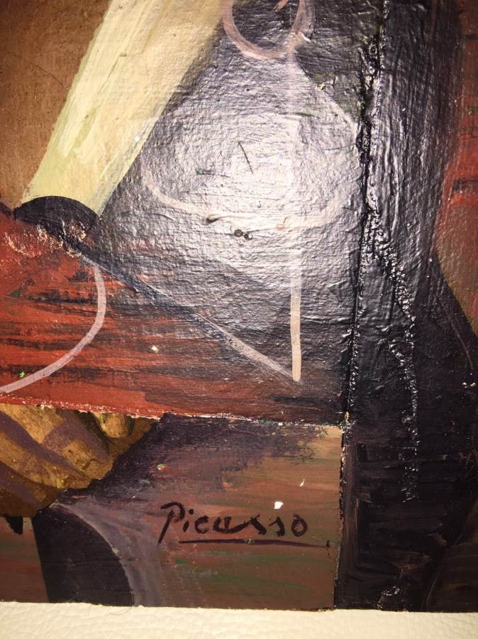 Picasso (Attributed), Original Hand Signed, oil painting, - 2