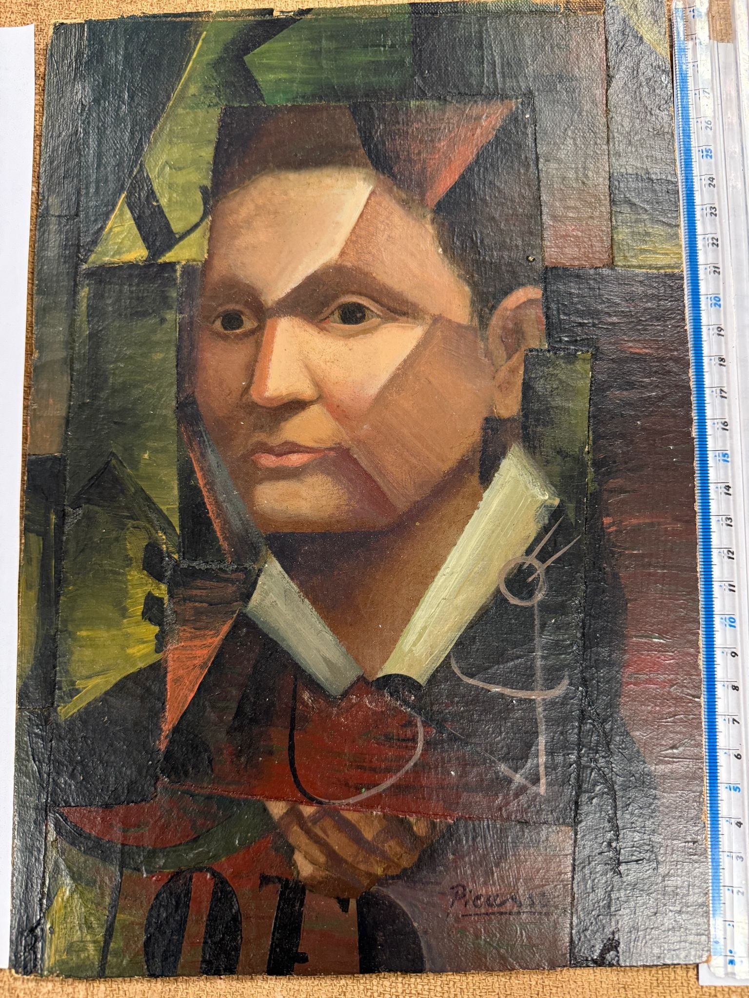 Picasso (Attributed), Original Hand Signed, oil painting, - 5