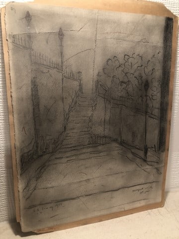 Laurence Stephen Lowry, 1959, Original, Drawing, Hand Signed, - 4