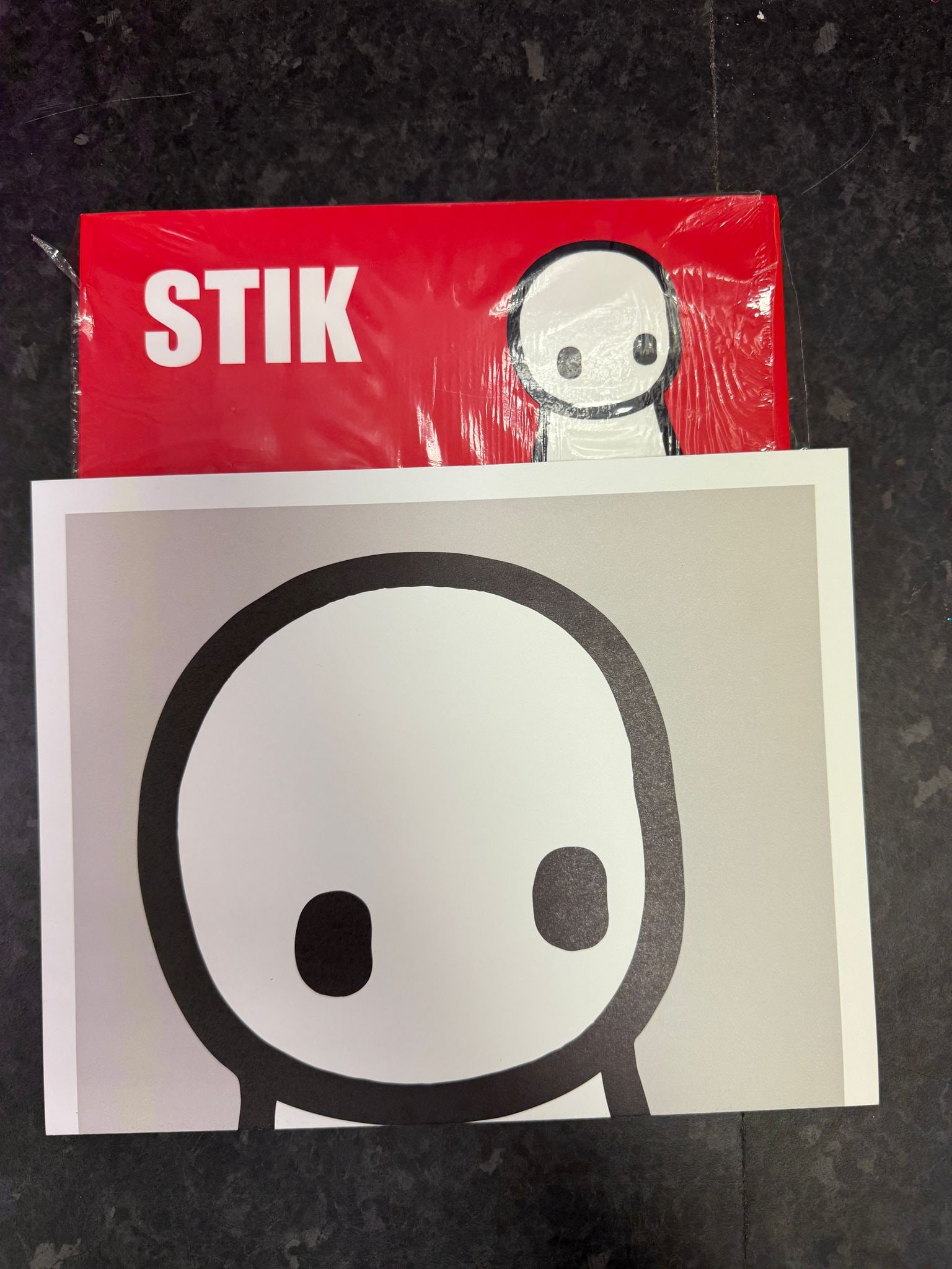 Stik - Standing (Grey) Signed, Japanese Big Issue 2013 Book,: Stik - Standing (Grey) Signed Signed, Dated Poster from the Accompanied Japanese Big Issue 2013 Book Unframed 24 x 76 cm 