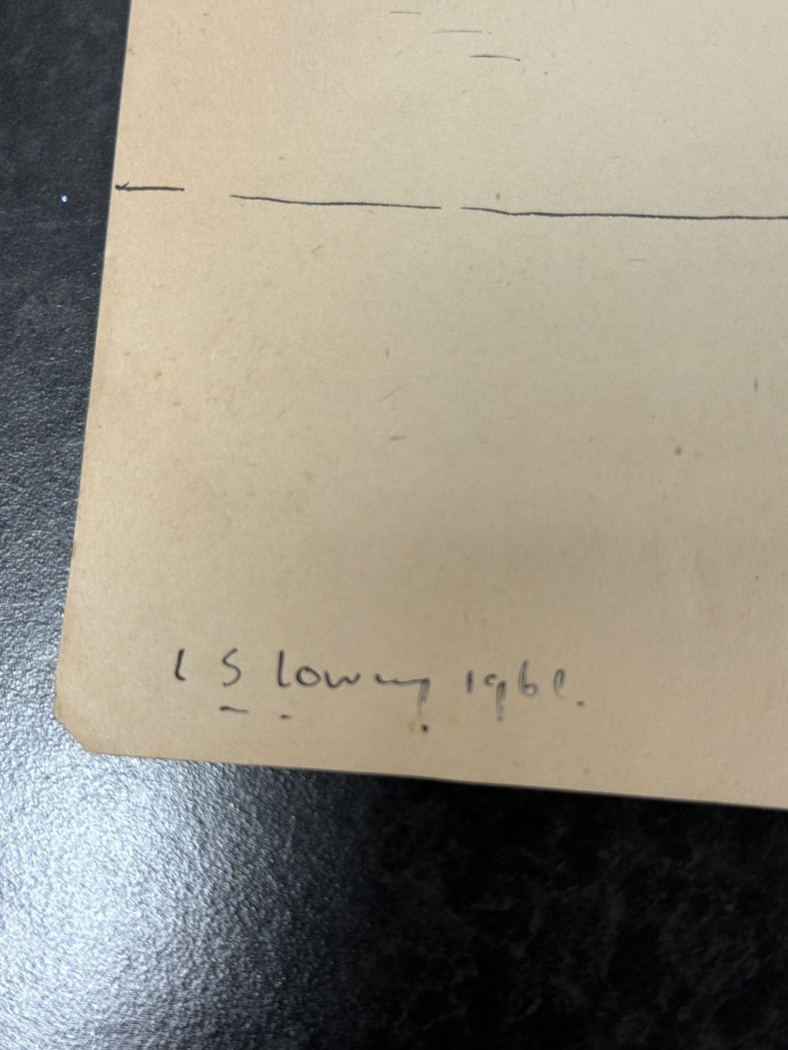 Laurence Stephen Lowry, 1962, Original, Drawing, Hand Signed, Rare, - 5
