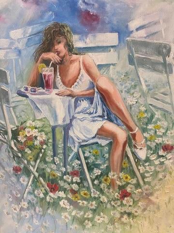 Cypress, So Greek, Oil Painting On Canvas. Signed. 2015 - 2