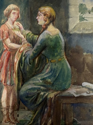 Charles. A. Sheahan (1864-1937) Original, Watercolor Drawing, Rare, Hand Signed, - 2