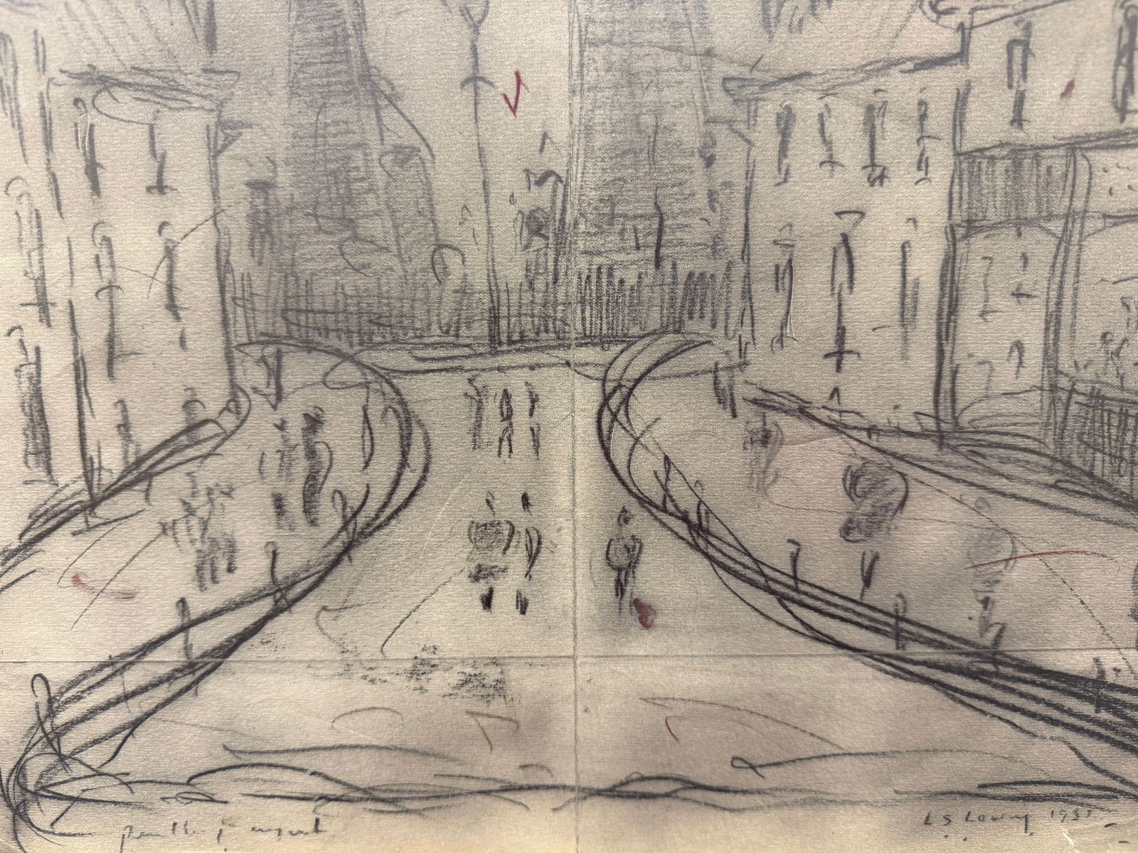 Lowry, Old Man 1960's, Original, Drawing, Hand Signed - 3