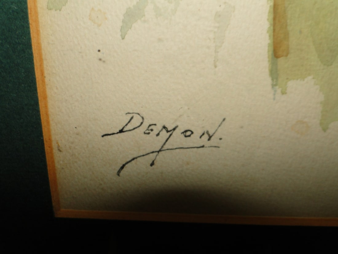 Middle Eastern Original Watercolor Painting By Demon Signed - 2