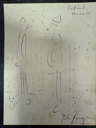 Original, Drawing, Rare, Hand Signed and dated, - 2