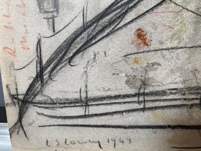 Laurence Stephen Lowry, 1950, Original, Drawing, Hand Signed, - 6