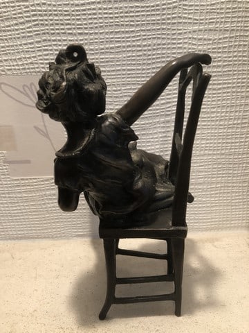 Franz Iffland (German, 1862-1935) Original Bronze of Girl, Signed Stamp, Sealed, - 4