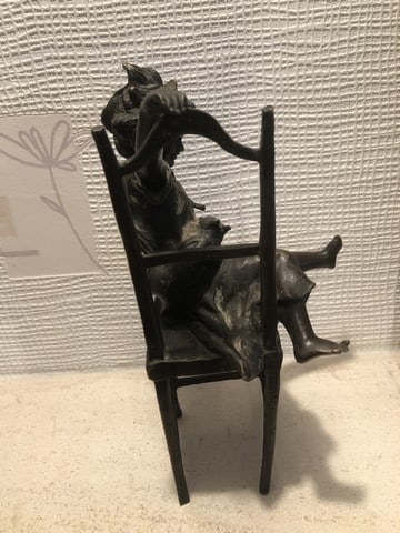 Franz Iffland (German, 1862-1935) Original Bronze of Girl, Signed Stamp, Sealed, - 5