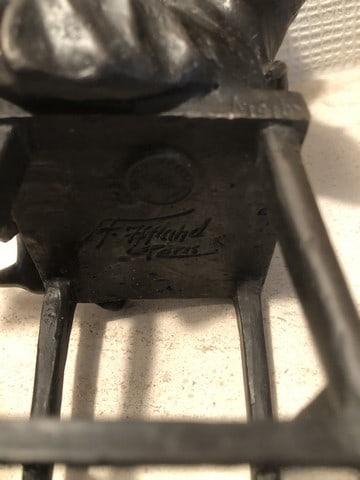 Franz Iffland (German, 1862-1935) Original Bronze of Girl, Signed Stamp, Sealed, - 7