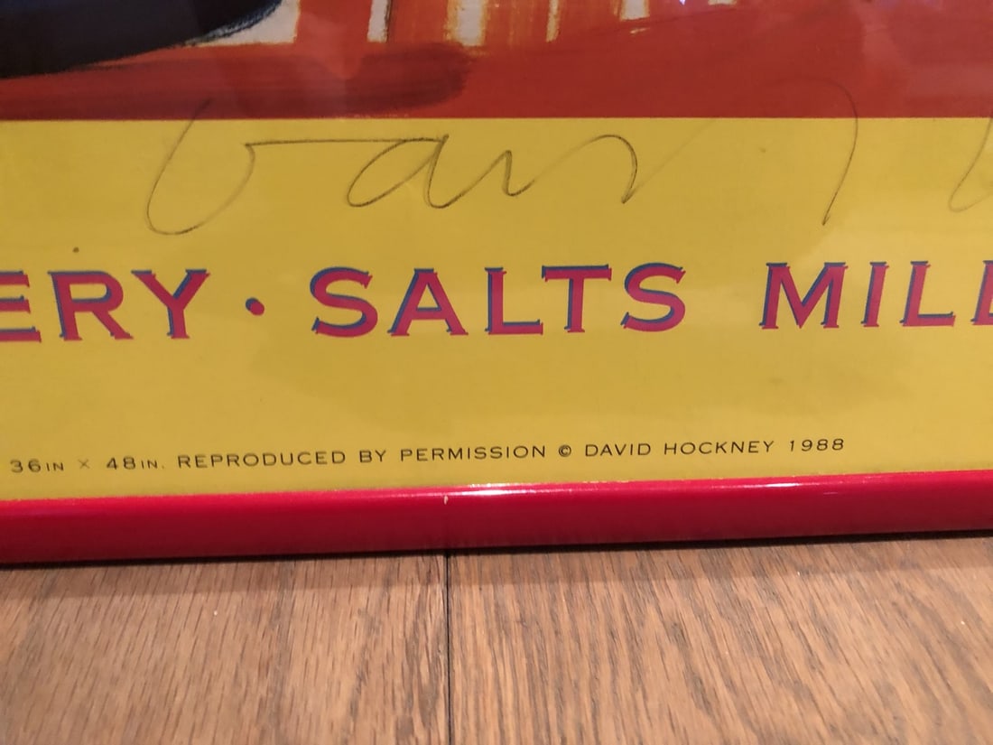 David Hockney, Original Exhibition Poster, 1853 Gallery, Signed With Latter of COA, - 2