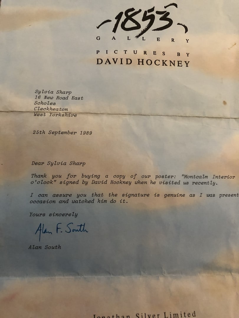 David Hockney, Original Exhibition Poster, 1853 Gallery, Signed With Latter of COA, - 7