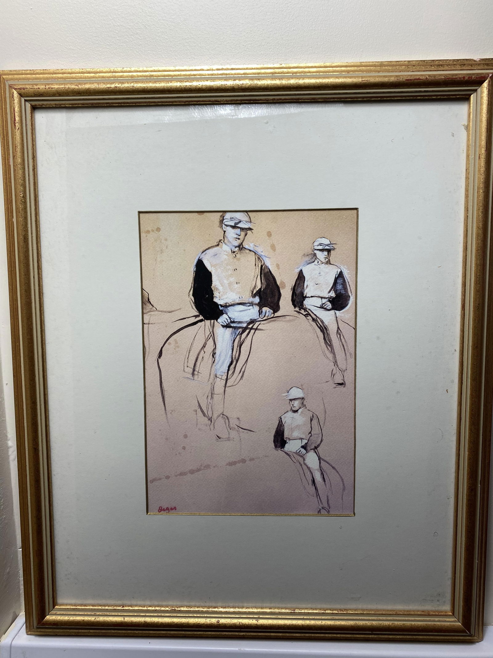 Edgar Degas, Three Man On Horses, Lithograph, Original, Printed Signature (1 of 4)