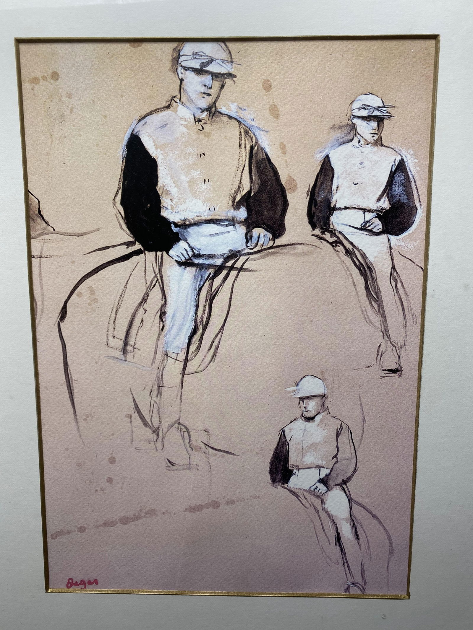 Edgar Degas, Three Man On Horses, Lithograph, Original, Printed Signature - 2