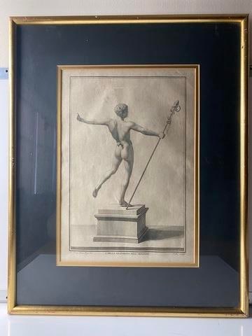 Antique, Carlo Nikki Ancient Roman Statue,18th Century, Rare Limited Edition,: Antique, Carlo Nikki Ancient Roman Statue,18th Century, Rare Limited Edition, Ancient Roman Statue, from the series "Antiquities of Herculaneum", is an original etching on paper realized b