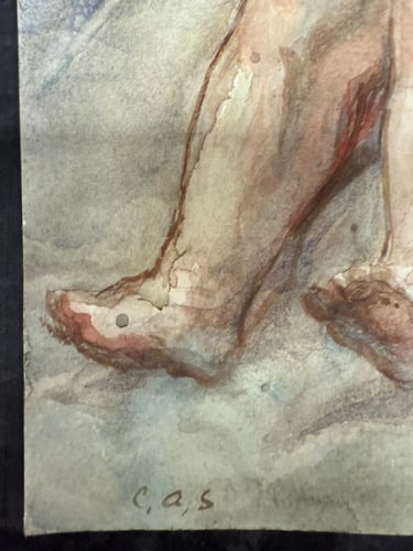 Charles. A. Sheahan (1864-1937) Original, Watercolor Drawing, Rare, Hand Signed, - 2