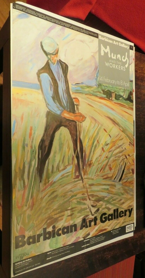 Edvard Munch,Munch and the Worker,Original Poster,1985 Barbican Art Gallery Exhibition (1 of 3)