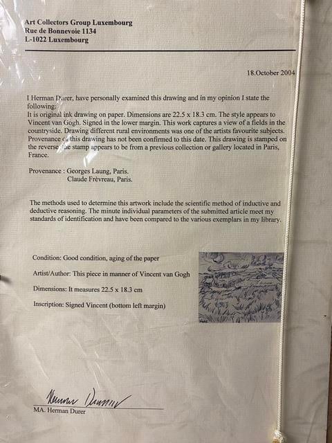Vincent van Gogh, Certificate Of Authenticity, Signed, - 6