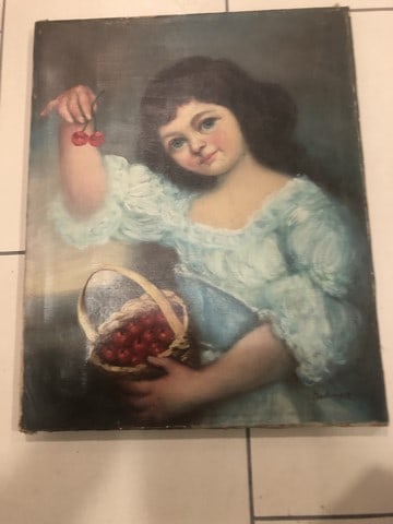 Oil Painting, In the manner of“ Signed and Dated:  Little girl Original, Artwork, Signed and Dated In the manner of” for full transparency, we are clearly stating that the works do not have independent reports or opinions from reco