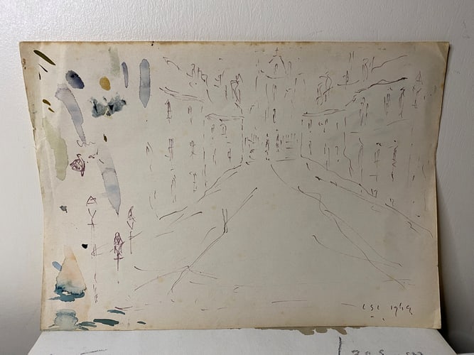 Original, Drawing, Rare, Hand Signed and dated, - 2