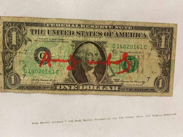 Andy Warhol, One Dollars, 1976, Signed, Stamped - 3