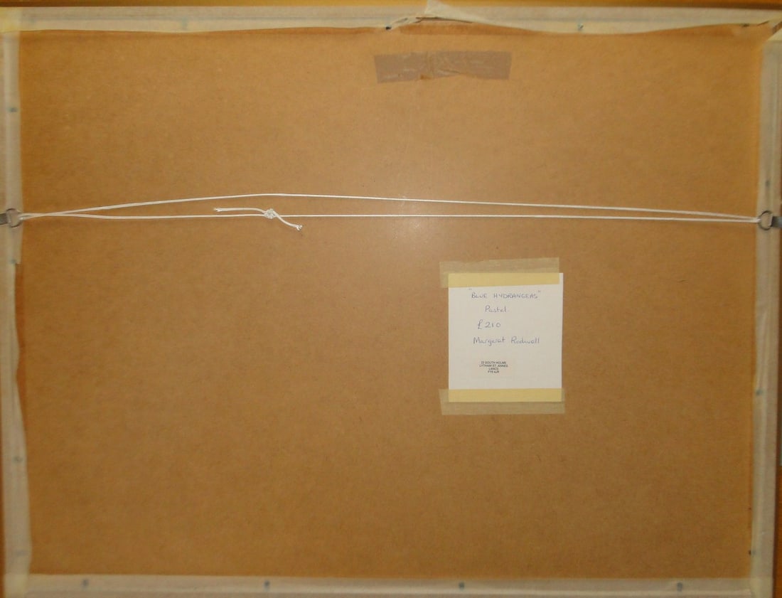 Margaret Rodwell, Pastel, Blue Hydrangeas, Signed - 4